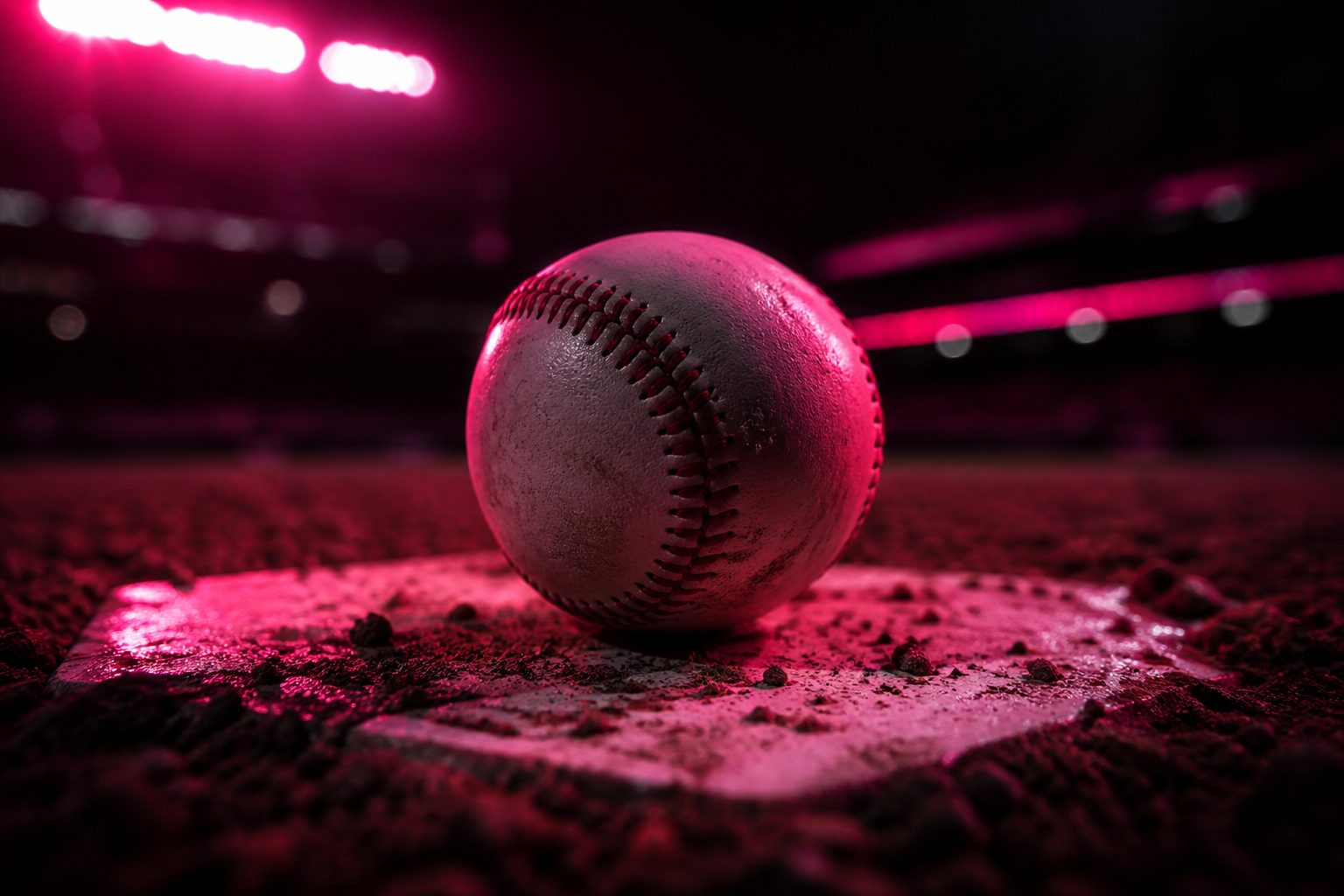 Baseball on home plate